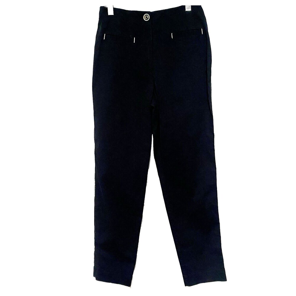 Maeve by Anthropologie Black Cotton Trouser High Rise‎ Pants Women's Sz 0